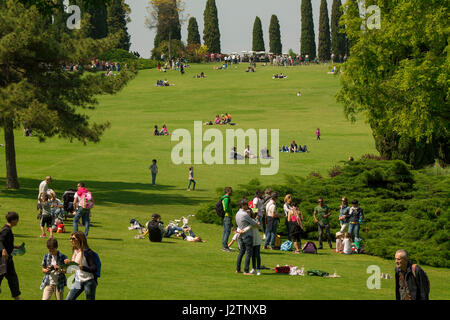 Nel weekend il parco giardino di Sigurtà ItalyApril 30, 2017 Foto Stock