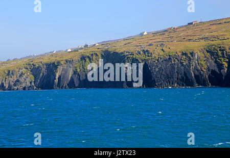 Insediamento sparso sulla West Coast Cape Clear Irlanda, County Cork, Irlanda, Repubblica Irlandese Foto Stock