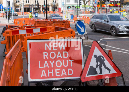 Il centro di Bristol problemi di traffico - lavori stradali Inghilterra REGNO UNITO Foto Stock