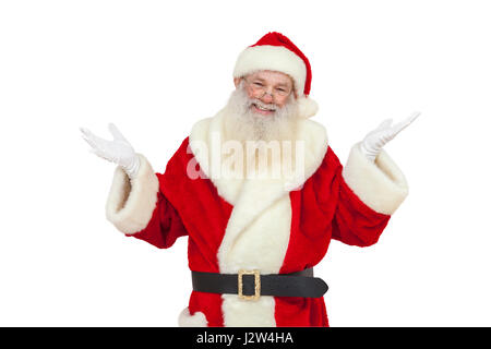 Babbo Natale con la barba reale isolato Foto Stock