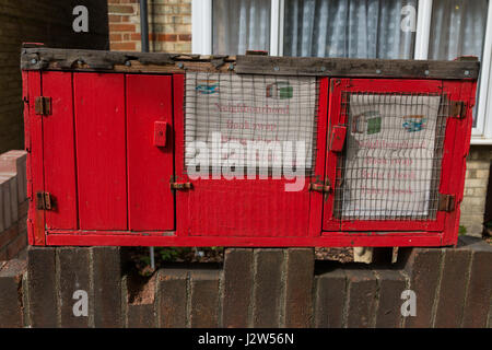 Libro di vicinato Swap, comunità free library, Sturton Street, Cambridge Foto Stock