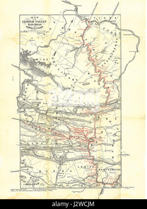 Il LVRR del 1870 si riferisce alla documentazione storica o all'infrastruttura relativa alla Lehigh Valley Railroad (LVRR) durante quell'anno. La ferrovia giocò un ruolo significativo nel trasporto e nella crescita industriale della regione della Lehigh Valley. Foto Stock
