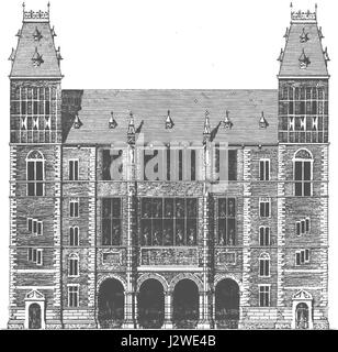 La proposta di A.W. Weissman per una modifica al Rijksmuseum si riferisce probabilmente a modifiche architettoniche o progettuali all'elevazione del museo, mostrando il contributo di Weissman all'espansione o alla ristrutturazione del museo. Foto Stock