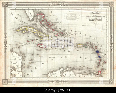 1852 Duvotenay Mappa di West Indies - Geographicus - WestIndies-duvotenay-1852 Foto Stock