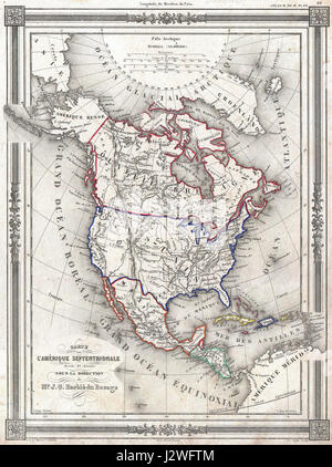 1852 Bocage mappa del Nord America - Geographicus - AmeriqueSept-bocage-1852 Foto Stock