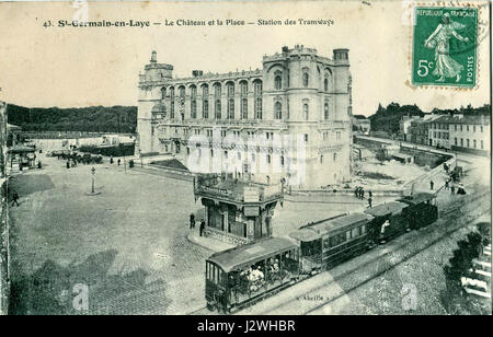 Abeille 43 - ST GERMAIN EN LAYE - Le Chateau et la Place - Stazione des Tramways Foto Stock