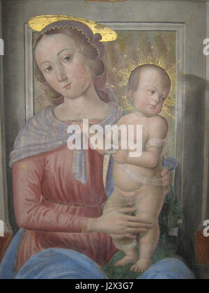 Cagli - Cappella Tiranni - Madonna in trono con Bambino - Foto Stock