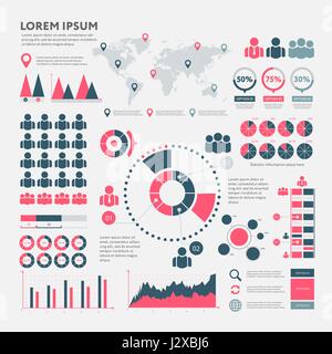 Grande set di elementi infographics. EPS10. Vettore Illustrazione Vettoriale