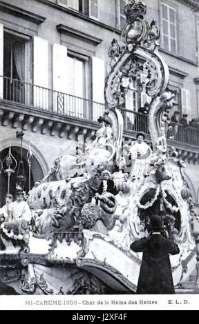 Char de la Reine des reines de Paris 1906 Foto Stock