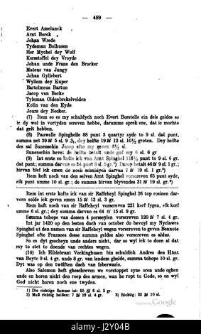 Il "Briefwechsel Hildebrand Veckinchusen 489" si riferisce ad una corrispondenza storica tra Hildebrand e Veckinchusen, figure significative negli ambienti intellettuali europei del XIX secolo. Le lettere discutono di questioni politiche, filosofiche e sociali del loro tempo. Foto Stock