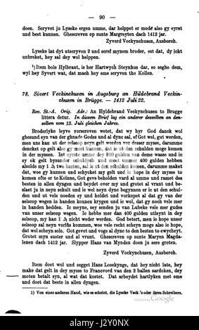 Il "Briefwechsel Hildebrand Veckinchusen 0906" si riferisce a una raccolta di corrispondenza tra Hildebrand e Veckinchusen, risalente al settembre 1906. Questa raccolta fornisce informazioni sulle interazioni professionali e sul contesto storico. Foto Stock