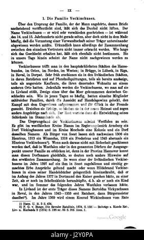 Questo titolo si riferisce ad una corrispondenza (Briefwechsel) tra Hildebrand e Veckinchusen del IX secolo, probabilmente un documento storico relativo alle comunicazioni personali o politiche del tempo. Foto Stock