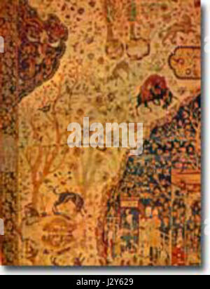 Tappeto Azerbaijanian da Tebriz in Budapest Museum Foto Stock