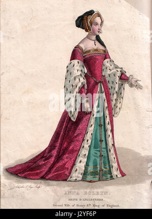 Anna Bolena fu la seconda moglie di Enrico VIII e madre della regina Elisabetta I. giocò un ruolo fondamentale nella storia inglese, in particolare attraverso il suo matrimonio con Enrico, che portò alla riforma inglese e alla rottura della Chiesa cattolica. Foto Stock