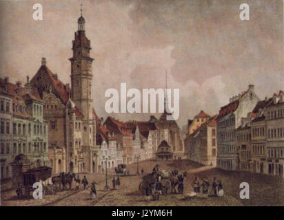 Mercato di Altenburg circa 1850 Foto Stock
