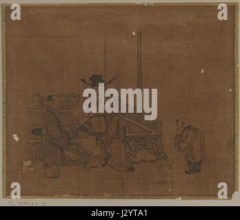 Il Brooklyn Museum - Album Leaf Dipinto ufficiale e due operatori - Sessen Foto Stock