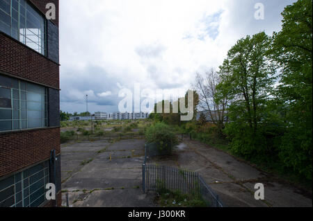 Shreaded vecchia fabbrica di frumento a Welwyn Garden City. Foto Stock