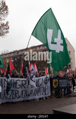 Anti-immigrazione Marzo, Danzica Polonia Foto Stock