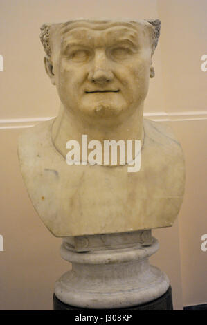 L'imperatore Vespasiano (9-79). Dinastia Flavia. Busto. c. 80 Annuncio. Museo Archeologico Nazionale. Napoli. L'Italia. Foto Stock