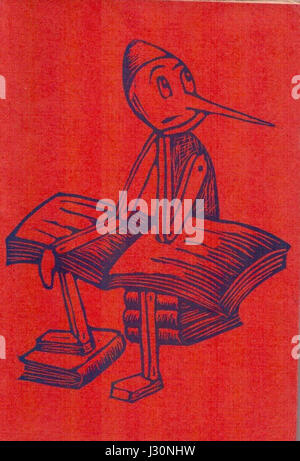 C. COLLODI, Le avventure di Pinocchio (prefazione di Attilio Momigliano, lineografie di B. Albi Bachini di anni 15, Editrice La Tifernate, Libreria G. PACI, Unione arti grafiche, 1944-1948) edizione rossa Foto Stock