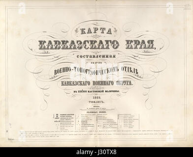 Mappa del Caucaso -1869- (10 verst) D-1 Foto Stock