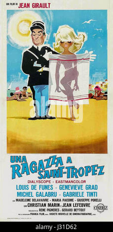 Una ragazza a Saint Tropez (Le Gendarme de Saint Tropez) - Poster italiano Foto Stock