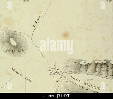 Balseo en el mapa de Litoral de Valdivia de Francisco Vidal Gormaz 1837 Foto Stock