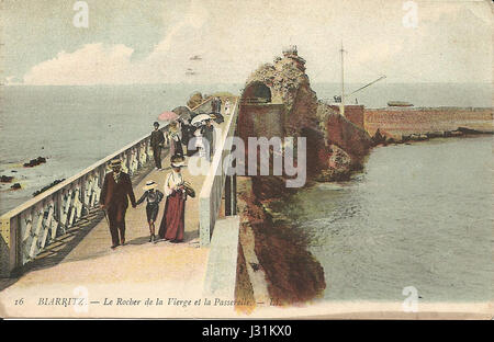 Biarritz-Le Rocher de la Vierge et la Passerelle-LL 16 Foto Stock