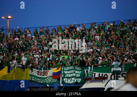 FLORIAN'POLIS, SC - 30.04.2017: AVAÍ X CHAPECOENSE - Twisted Chapecoense celebra il gol segnato dal team, entro la fine del Santa Catarina Cup Series nel 2017. (Foto: Fernando Remor/Mafalda premere/Fotoarena) Foto Stock