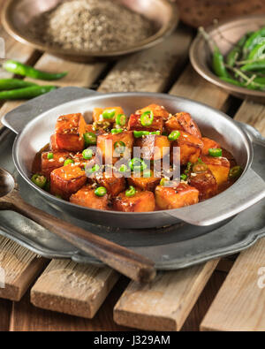 Peperoncino il paneer. Spicy Indo cinese di motorino di avviamento. India cibo Foto Stock