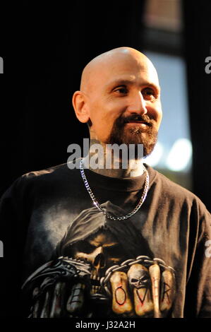 Attore americano Robert La Sardo assiste Tattoo Convention di Lione Foto Stock