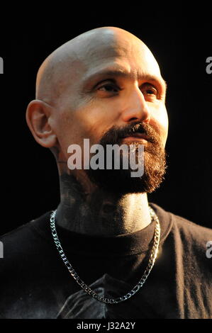 Attore americano Robert La Sardo assiste Tattoo Convention di Lione Foto Stock