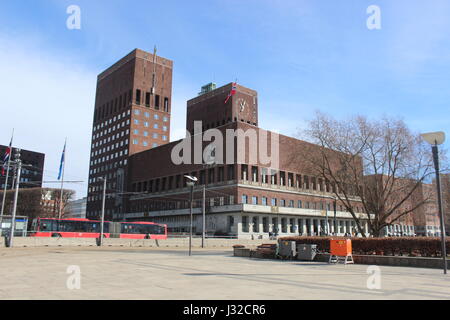 Il municipio di Oslo, Oslo rådhus Foto Stock