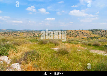 Vista sul paesaggio biblico Beit Guvrin Maresha. Inoltre Maresha Marissa è la famosa località turistica e sito archeologico in Israele Foto Stock