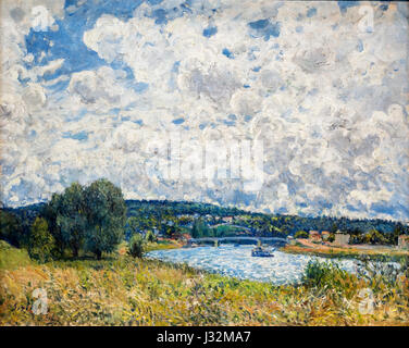 Alfred Sisley. Pittura intitolato " La Senna a Suresnes' da Alfred Sisley (1839-1899), olio su tela, 1877 Foto Stock