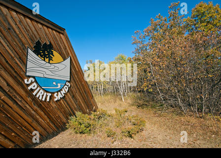 Spirito Sands trail, boschi di abete rosso Parco Provinciale, Manitoba, Canada Foto Stock