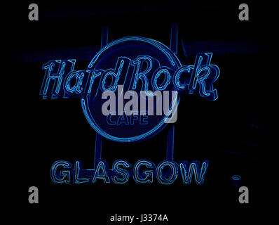 Hard rock cafe facciata di edificio segno Glasgow Scotland Regno Unito Foto Stock