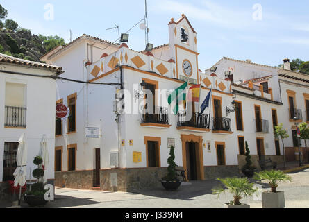 Town Hall Ayuntamiento, Plaza de la Constitucion, Montejaque, Serrania de Ronda, provincia di Malaga, Spagna Foto Stock