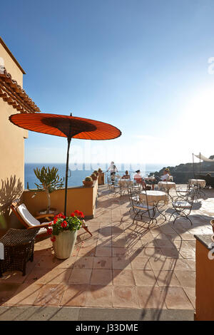 Terrazza dell Hotel Marulivo, Bed & Breakfast, Pisciotta, Cilentan Coast, provincia di Salerno, Campania, Italia Foto Stock