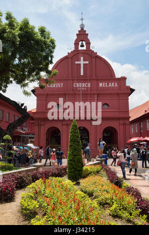 La storica Chiesa di Cristo in Piazza Olandese, Malacca, Malaysia Foto Stock