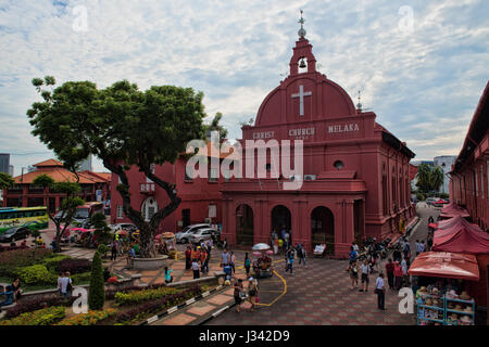 La storica Chiesa di Cristo in Piazza Olandese, Malacca, Malaysia Foto Stock