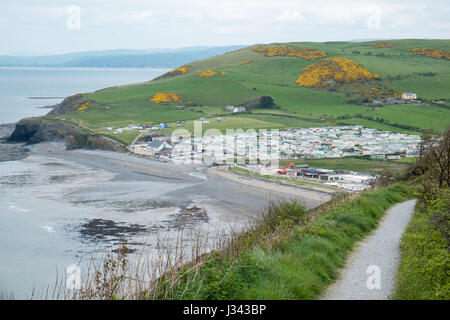 Vista,caravan,holiday,parco,Clarach,appena,Nord,della costiera,città,d,Aberystwyth,Cardigan Bay,nel maggio,West Wales,Galles,U.K.,GB, Foto Stock