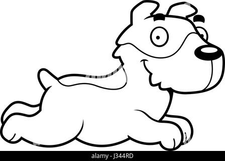 Un cartoon illustrazione di un Jack Russell Terrier in esecuzione. Illustrazione Vettoriale