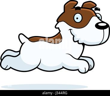Un cartoon illustrazione di un Jack Russell Terrier in esecuzione. Illustrazione Vettoriale