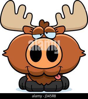Un cartoon illustrazione di un alce con un pippo espressione. Illustrazione Vettoriale