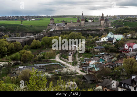 Vecchio Castello della città antica di Kamyanets-Podilsky, Ucraina Foto Stock