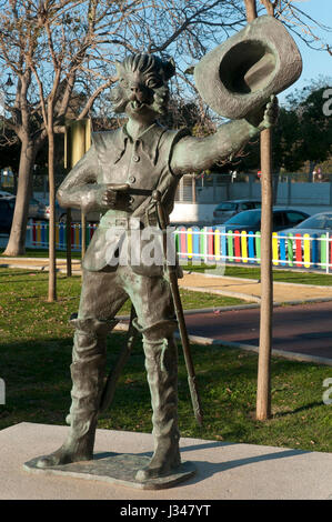 Statua del Gatto con gli stivali, Fantasy Park, Fuengirola, Malaga provincia, regione dell'Andalusia, Spagna, Europa Foto Stock