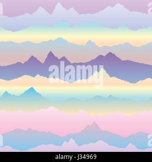 Abstract ondulate sullo skyline di montagna sfondo. effetto cardio seamless pattern. dynamic motion texture wave Illustrazione Vettoriale