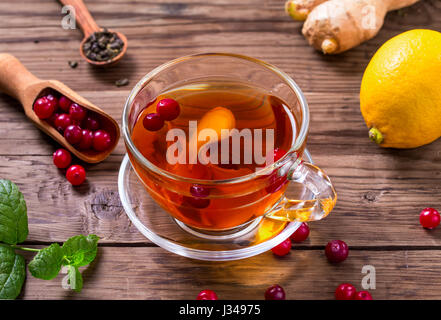 Mirtillo palustre di zenzero e tè al limone Foto Stock