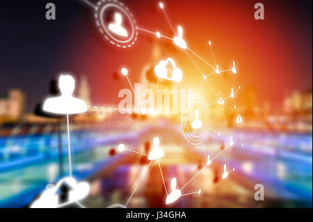 Social networking technologies a Londra. Social media concept Foto Stock